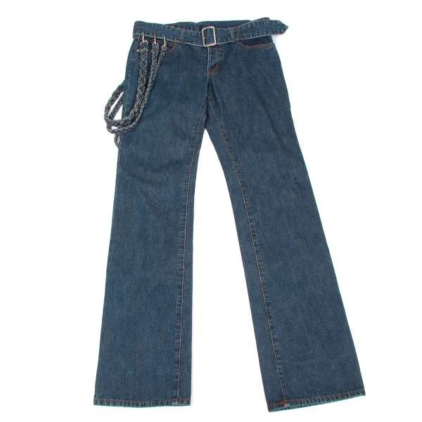 ジャンポールゴルチエJean Paul GAULTIER PARIS ウォレットコード付きベルトストレートデニムパンツ