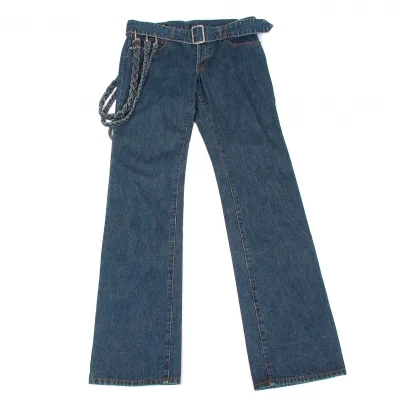 ジャンポールゴルチエJean Paul GAULTIER PARIS ウォレットコード付きベルトストレートデニムパンツ