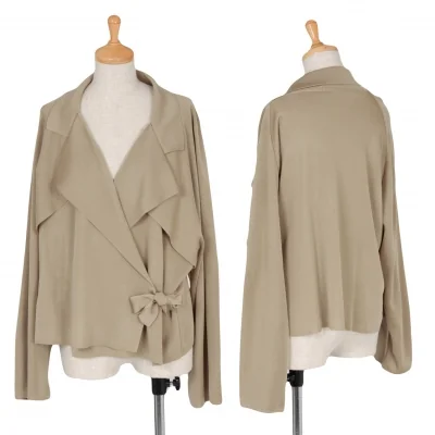 【SALE】イッセイミヤケ ペルマネンテISSEY MIYAKEPERMANENTE ドレープ紐留め袖変形カーディガン モカベージュ