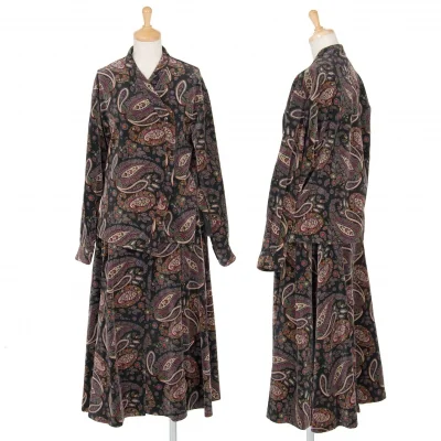 ケンゾー パリスKENZO PARIS コットンペイズリー柄セットアップスーツ 黒青マルチ