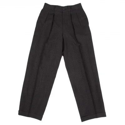 【SALE】ヨウジヤマモト ダーバンYohji Yamamoto DURBAN A.A.R. ウールナイロン2タックパンツ チャコール