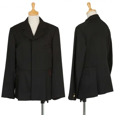 【最終値下げ】ローブドシャンブル コムデギャルソンrobe de chambre COMME des GARCONS ウールギャバ比翼モッズジャケット 黒