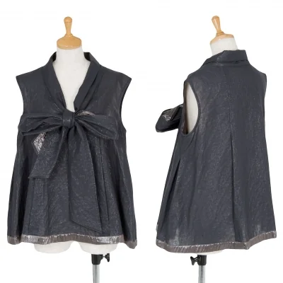 イッセイミヤケ ハートISSEY MIYAKE HaaT ストール付き裏シャイニーノースリーブ