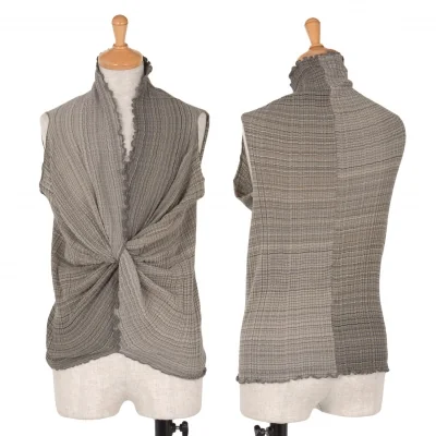 ヨーガンレールJURGEN LEHL マルチボーダーギャザーデザインリブカットソー ベージュグレー他