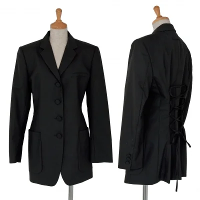 ジャンポールゴルチエクラシックJean Paul GAULTIER バックレースアップ４Bジャケット 黒
