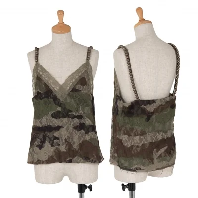 ジュンヤワタナベマンピンク コムデギャルソンJUNYA WATANABE MAN PINK COME des GARCONS カモフラージュ柄レースレイヤードキャミソール