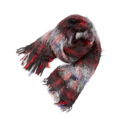 トリコ コムデギャルソンtricot COMME des GARCONS ウール毛長起毛チェックマフラー