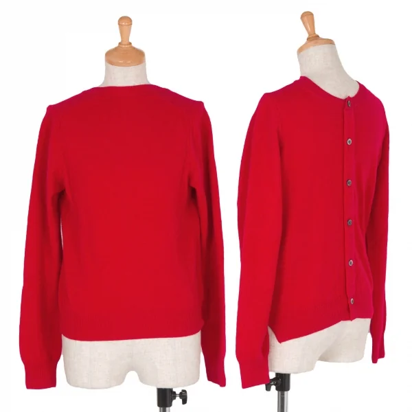 ローブドシャンブル コムデギャルソンrobe de chambre COMME des GARCONS バックボタンデザインニットトップス