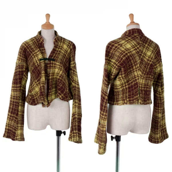 ジュンヤワタナベ コムデギャルソンJUNYA WATANABE COMME des GARCONS ウール初期縮絨チェックショートジャケット