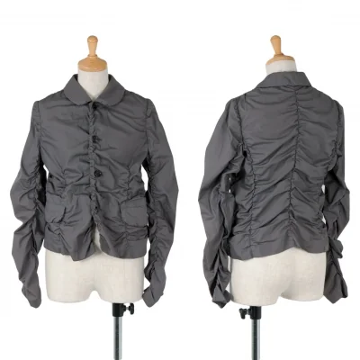 【SALE】コムコム コムデギャルソンCOMME des GARCONS ギャザーデザインコットンシャツジャケット