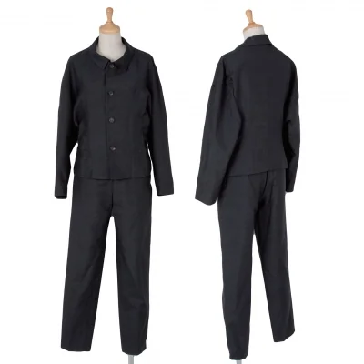 【最終値下げ】コムデギャルソンCOMME des GARCONS シルク混オフショルダーセットアップスーツ 紺