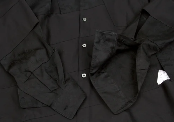 ▲コム デ ギャルソン オム HOMME 切替長袖シャツ ブラック系 メンズ コムデギャルソン オムプリュスCOMME des GARCONS HOMME PLUS ねじれ