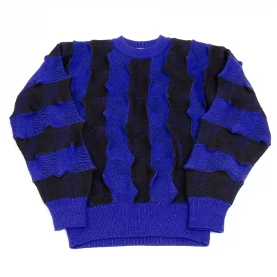 イッセイミヤケ メンISSEY MIYAKE MEN ウールトゲプリーツストライプニットセーター