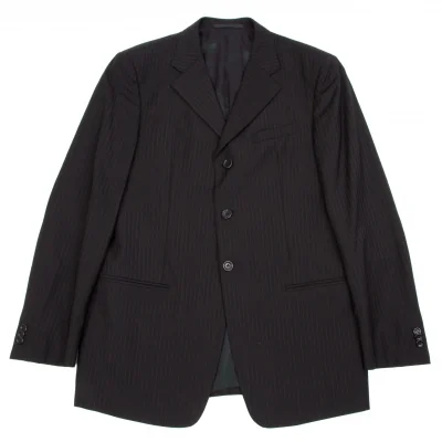 【SALE】アルマーニ コレッツィオーニARMANI COLLEZIONI ウールストライプジャケット 黒