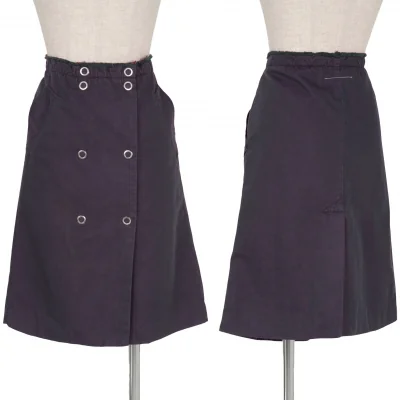 【SALE】エムエム6 メゾン マルタンマルジェラMM6 Maison Martin Margiela 染めウエスト裁ち切りスナップボタンスカート