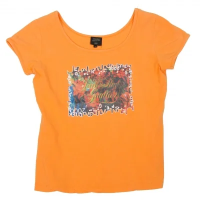 【SALE】ジャンポールゴルチエ ファムJean Paul GAULTIER FEMME ロゴグラフィックプリント半袖Tシャツ オレンジ