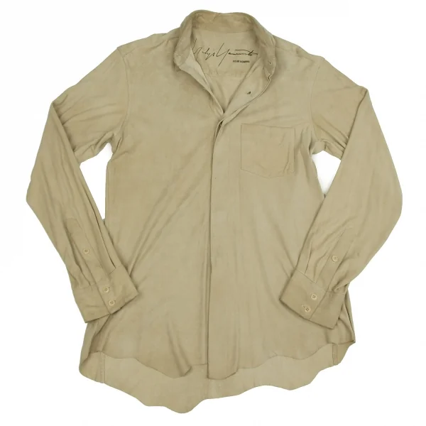 ヨウジヤマモトプールオムYohji Yamamoto POUR HOMME シープスキンスウェードシャツ