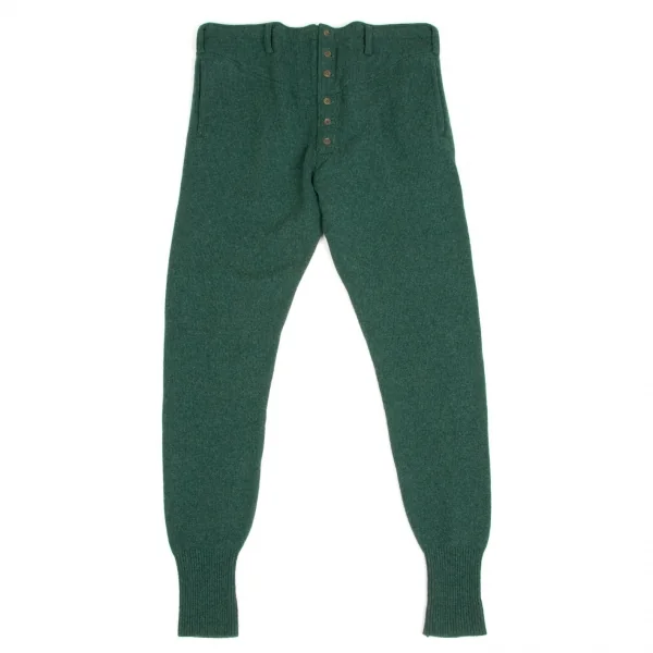 【SALE】ヨウジヤマモト プールオムYohji Yamamoto POUR HOMME ウール裾リブテーパードニットパンツ