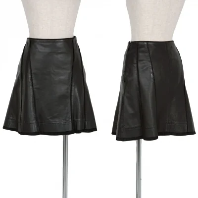 グッチGUCCI レザー切替デザインミニスカート