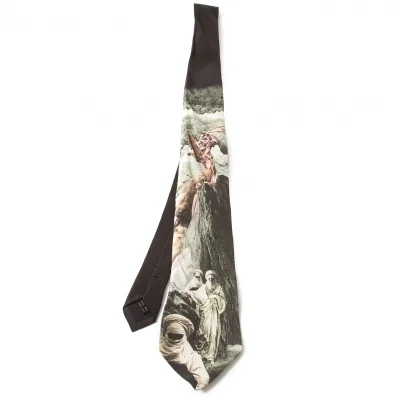 【SALE】ジャンポールゴルチエ オムJean Paul GAULTIER HOMME グラフィックプリントシルクネクタイ