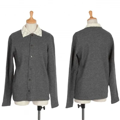 【SALE】トリコ コムデギャルソンtricot COMME des GARCONS 襟レース切替ウールシャツ