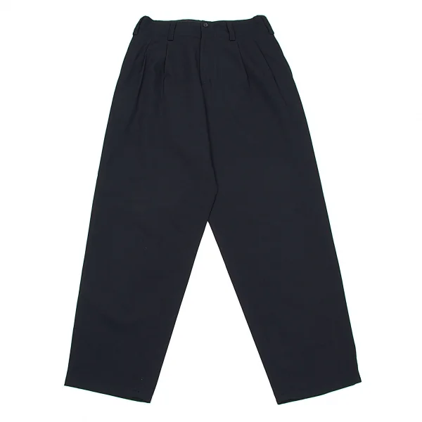 Y's 2Tuck wool gabardine pants Navy W28in K-36689_001