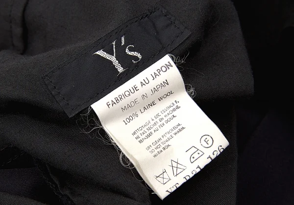 Y's 2Tuck wool gabardine pants K-36689_012