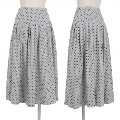 【SALE】イッセイミヤケISSEY MIYAKE I.S. コットンドットスウェットスカート グレー黒