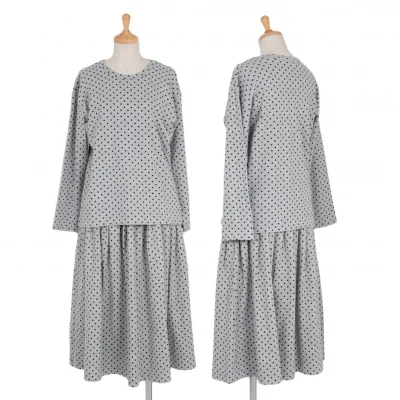 【SALE】イッセイミヤケISSEY MIYAKE I.S. コットンドットスウェットセットアップスーツ グレー黒
