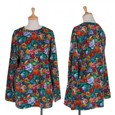 【SALE】ケンゾーKENZO 花柄ウールカットソー 赤青マルチ