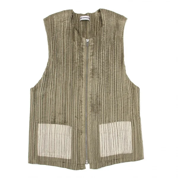 【SALE】イッセイミヤケ メンISSEY MIYAKEMEN プリーツジップアップベスト