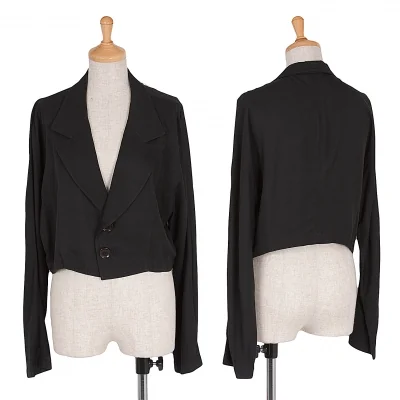 【SALE】ワイズY's レーヨンピークドラペルショート丈ジャケット