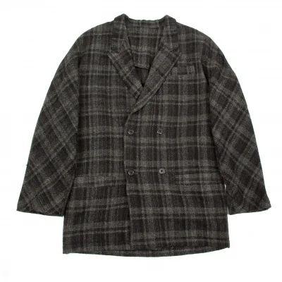 【SALE】ワイズフォーメンY's for men チェックピークドラペルダブルジャケット