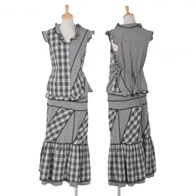 インゲボルグINGEBORG チェック切替デザインセットアップスーツ 黒白