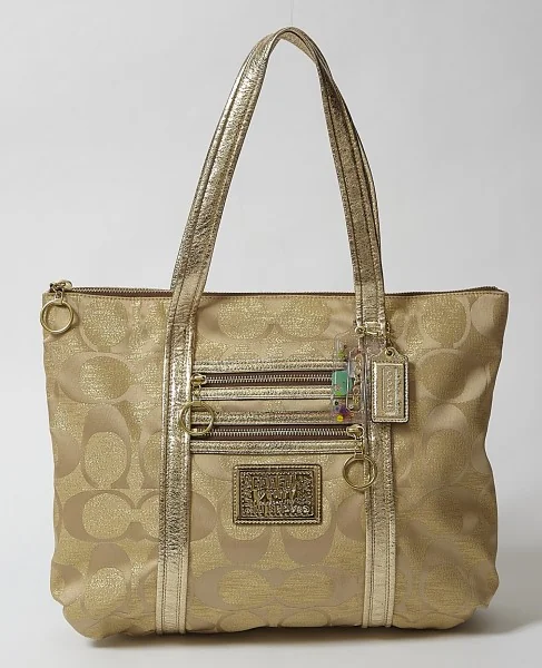 Brand new ! COACH POPPY Tote Bag(P-129) Gold  P-129_001