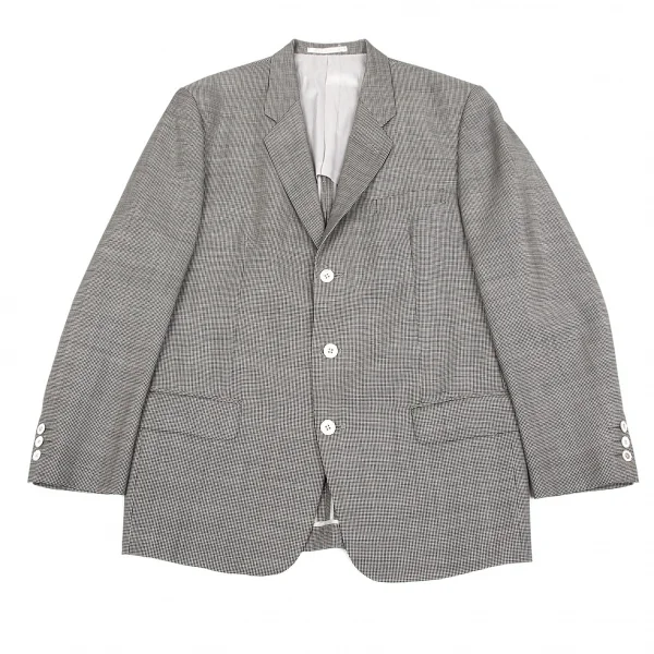 ヨウジヤマモト コスチュームドオムYohji Yamamoto COTUME D'HOMME ウールハウンドトゥースノッチドラペルジャケット
