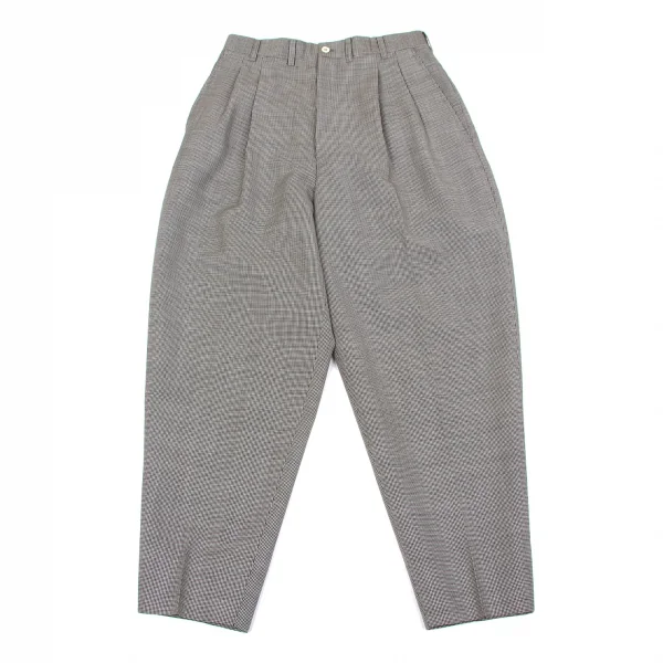 ヨウジヤマモト コスチュームドオムYohji Yamamoto COTUME D'HOMME ウールハウンドトゥースツータックパンツ