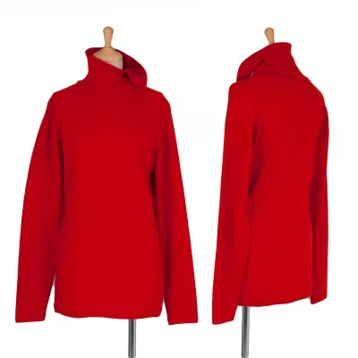 ヨウジヤマモト ファムYohji Yamamoto FEMME変形ハイネックラグラン切替ニット