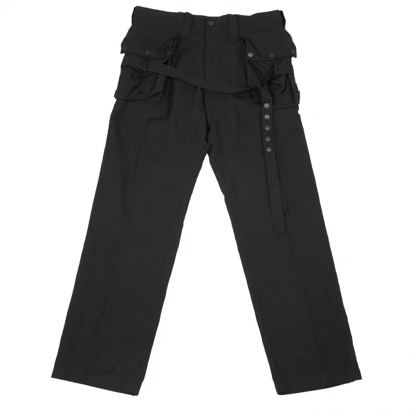 ヨウジヤマモト プールオム Yohji Yamamoto POUR HOMME 混紡レーヨンベースボールカーゴパンツ