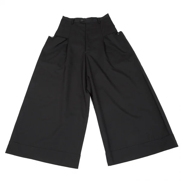 ヨウジヤマモト ノアールYohji Yamamoto NOIR モヘヤ混ウールサイドポケットワイドパンツ