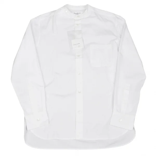 ヨウジヤマモトプールオム yohji yamamoto pour homme コットンデザインバンドカラーシャツ