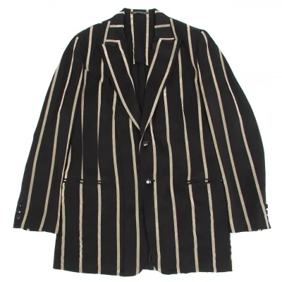 ヨウジヤマモト プールオム Yohji Yamamoto POUR HOMME パイルストライプキュプラレーヨンジャケット