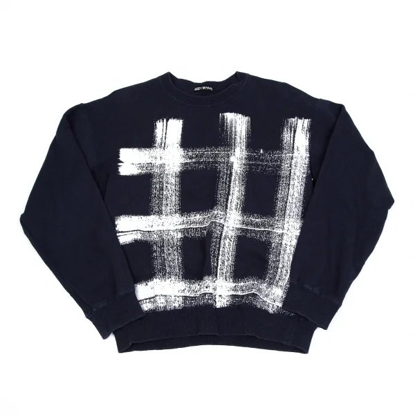 イッセイミヤケ メンISSEY MIYAKEMEN チェックかすれプリントスウェット