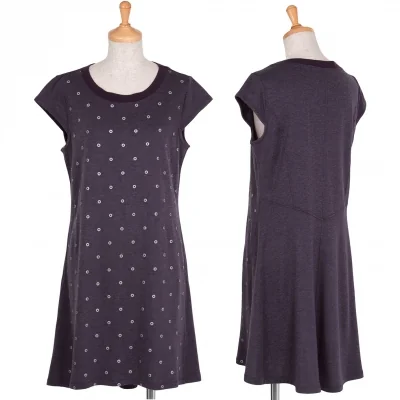【SALE】ヒロココシノ トランクHIROKO KOSHINO TRUNK サークル刺繍デザインワンピース 紫