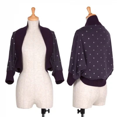 【SALE】ヒロココシノ トランクHIROKO KOSHINO TRUNK サークル刺繍デザインボレロ 紫