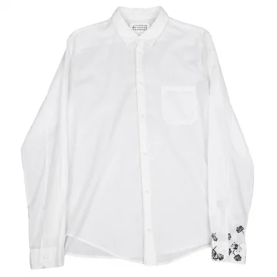 マルタンマルジェラMartin Margiela 10 コットン袖バラプリント長袖シャツ