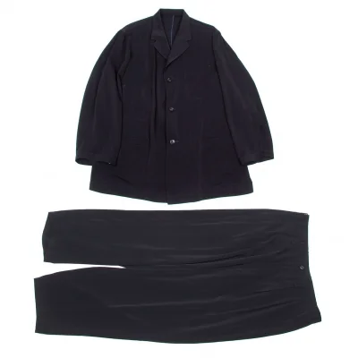 【SALE】ワイズフォーメンY's for men レーヨンポリパッチポケットジャケットセットアップ 濃紺