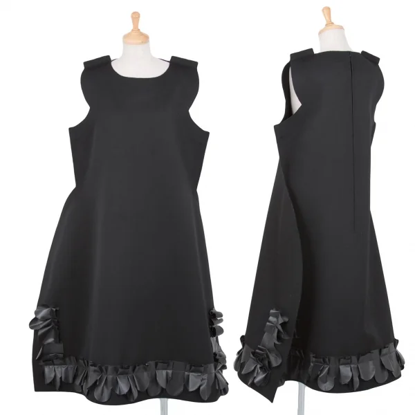 コムデギャルソンCOMME des GARCONS 二次元裾フリルウールギャバボンディングワンピース