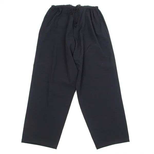 ヨウジヤマモト プールオム Yohji Yamamoto POUR HOMME ウールギャバウエストドローコードワイドパンツ
