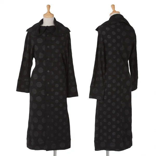 【SALE】ヨウジヤマモト ノアールYohji Yamamoto NOIR ウールドットボタンワンピース
